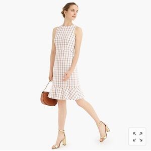 NWOT J. Crew Fluted Windowpane Dress